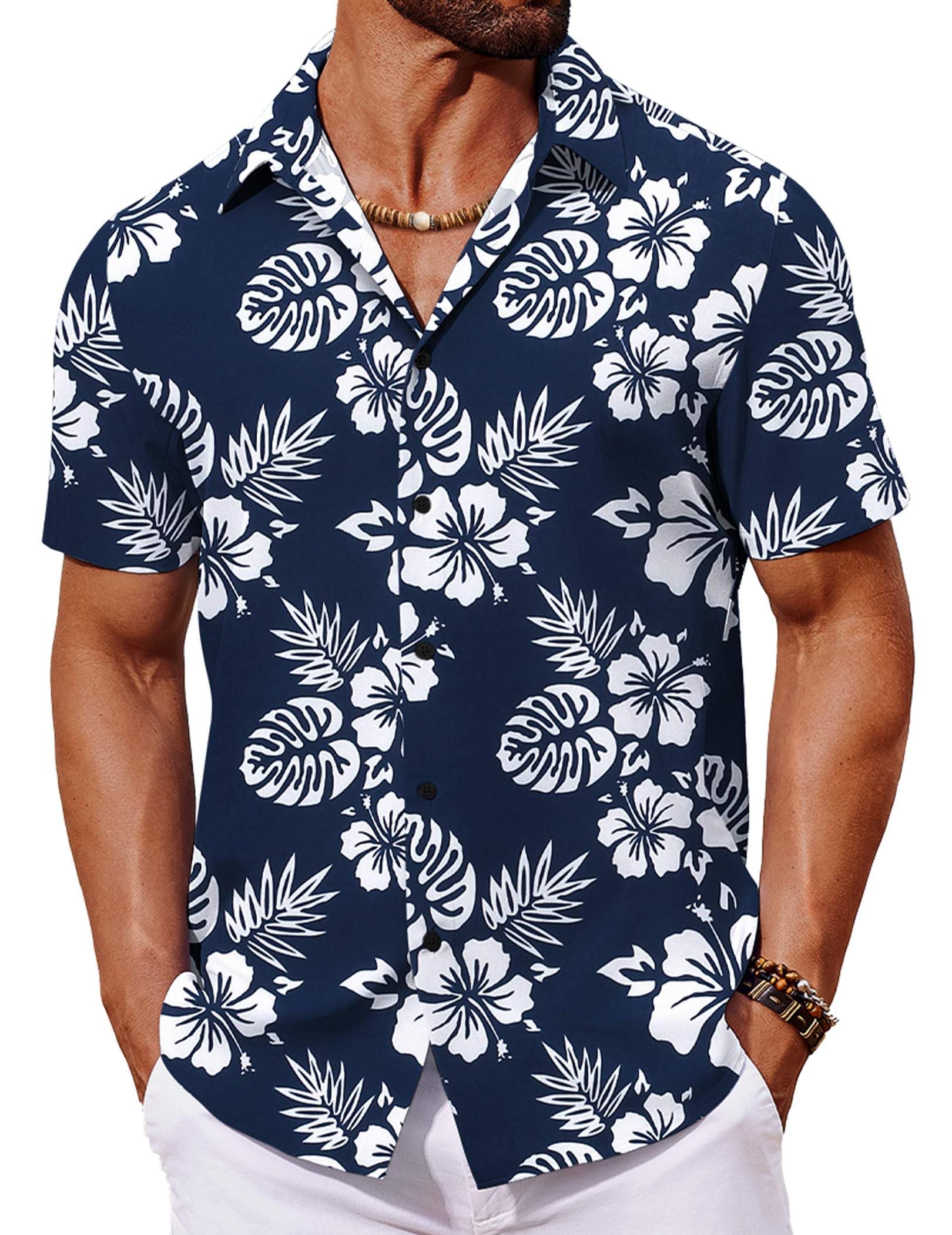 COOFANDY Mens Short Sleeve Hawaiian Shirts Summer