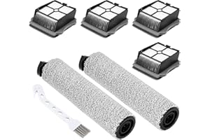 ISINLIVE 2+4 Pack iFloor 3/ S3 Brush Roller and HEPA Filter Set Compatible with Tineco iFloor 3/ Floor One S3 Cordless Vacuum Cleaner, 2 Pack Brush Rollers + 4 Pack Vacuum HEPA Filters