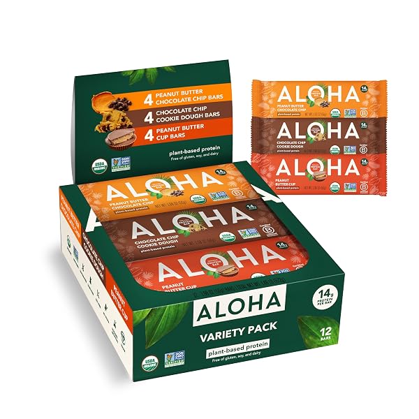 ALOHA ORGANIC PLANT BASED PROTEIN BARS – 3...