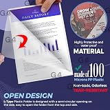 G4GADGET 50 Pack A4 Clear File Wallets 100 Micron PP Open Top Side Cut view 4