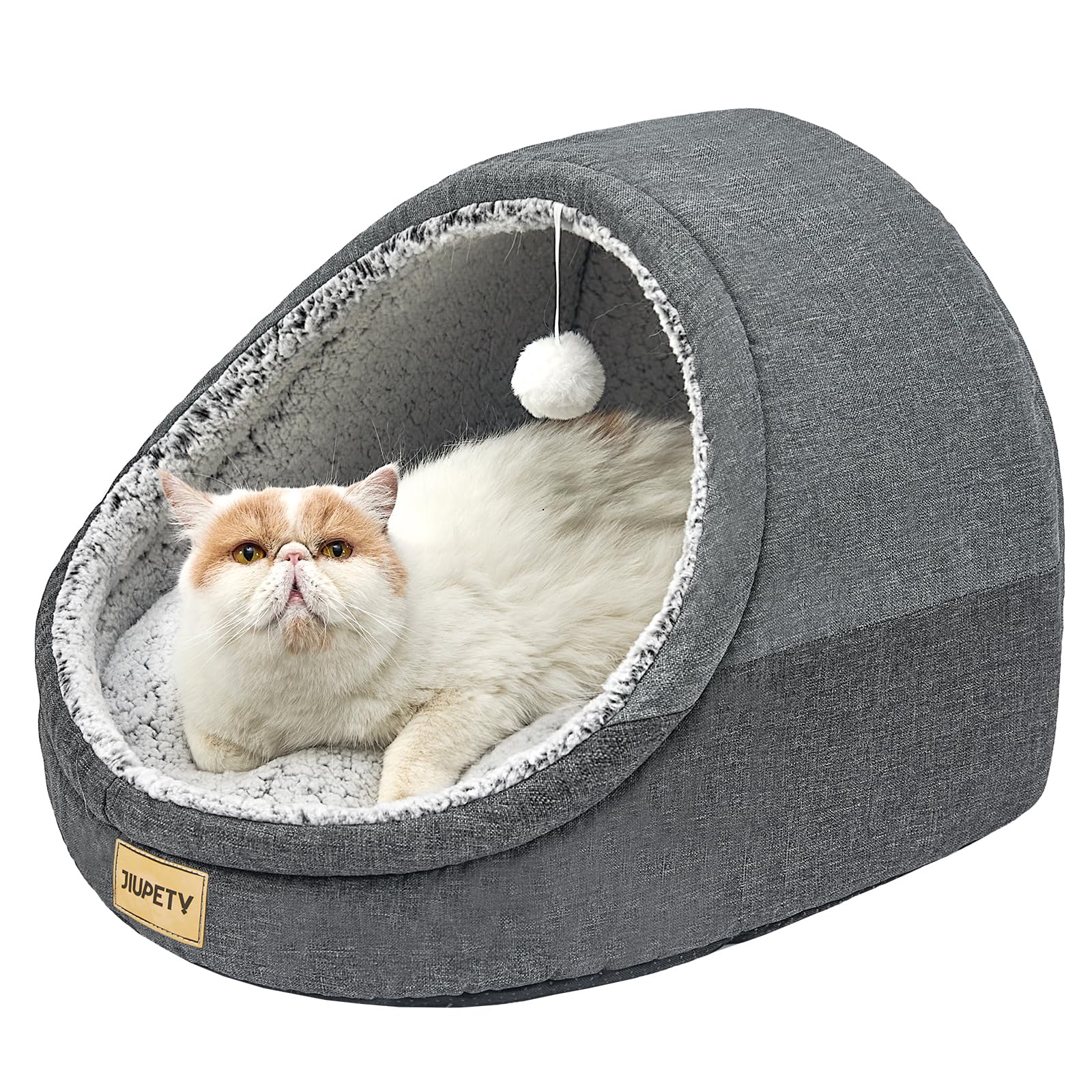 Photo 1 of ** USED** Jiupety Cute Cat Beds for Indoor Cats, Cat Cave Bed for Kittens, Burrowing Puppy Bed with Anti-Slip Bottom, Washable Removable Cushion, L(19"x17"x16"), Dark Gray