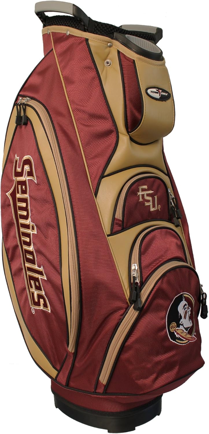 Team Golf NCAA Ohio State Buckeyes Victory Golf Cart Bag, 10-way Top with Integrated Dual Handle & External Putter Well, Cooler Pocket, Padded Strap, Umbrella Holder & Removable Rain Hood : Sports & Outdoors