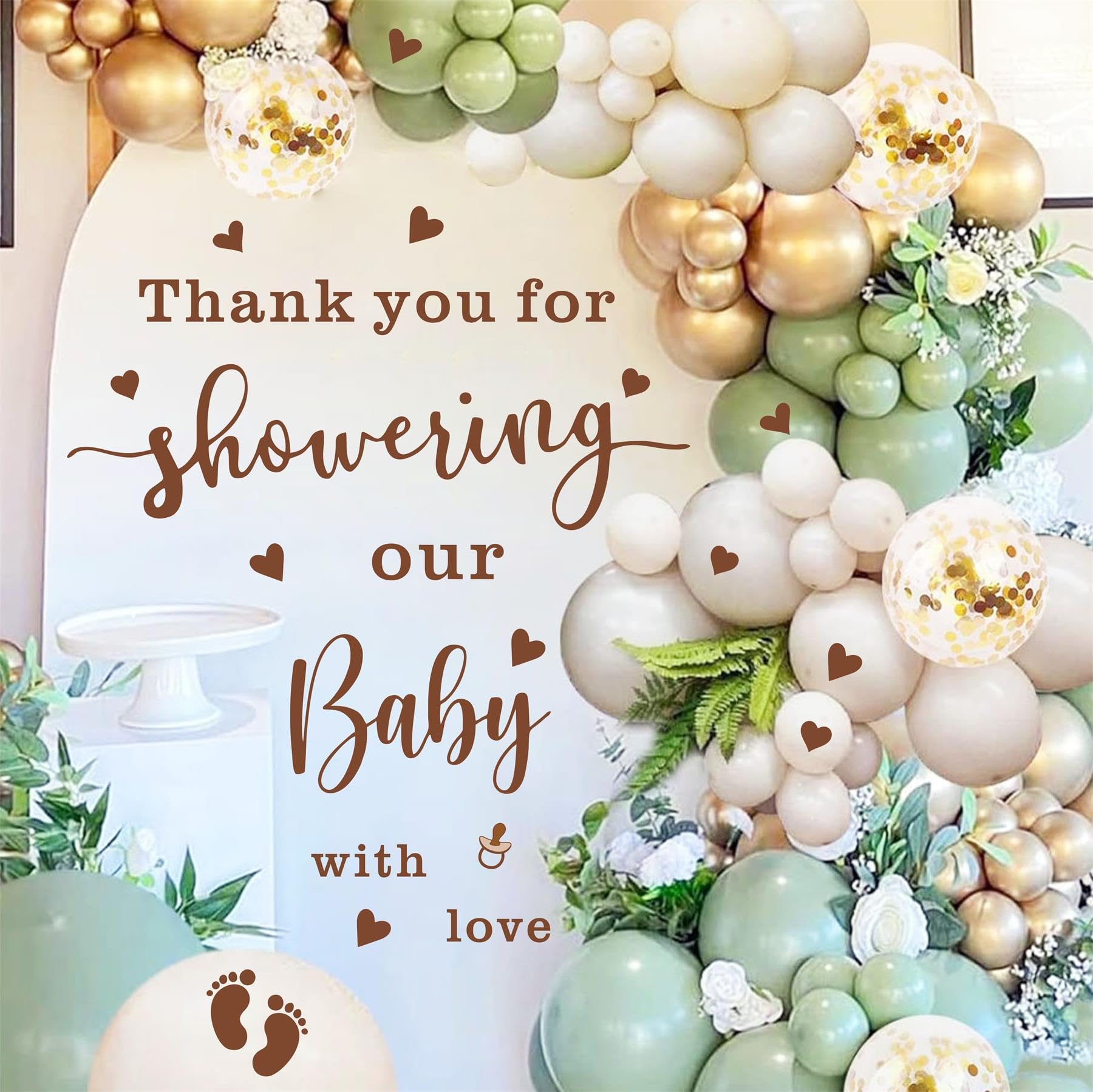 Baby Shower Decal for Backdrop Arch Decoration - Neutral Gender Reveal Stickers, Sign Decor, Balloon Arch Wall Decor - Pregnancy Party Supplies Background Decorations