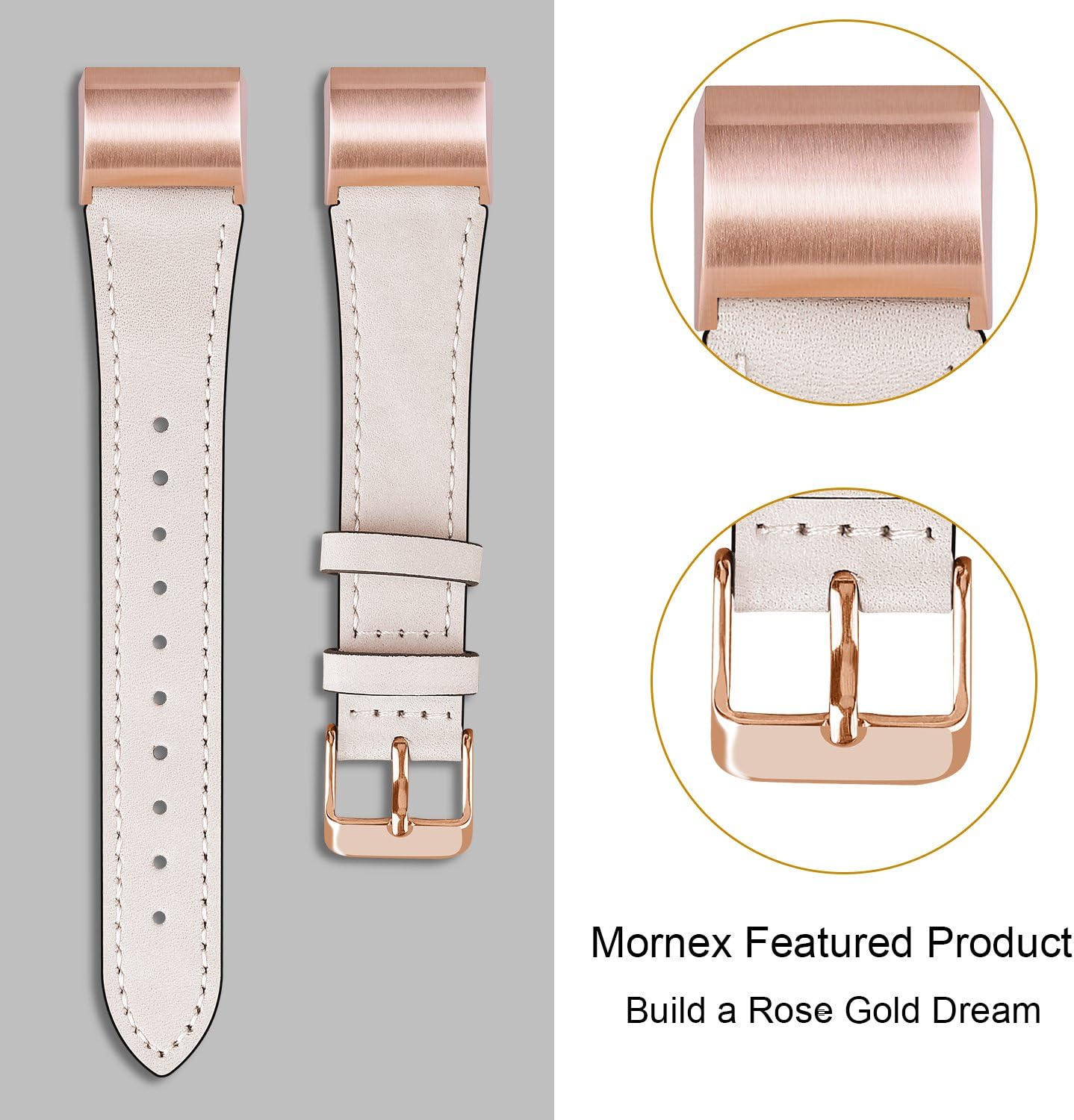 Mornex Strap Compatible Fitbit Charge 2 Band Leather Strap - Image 3