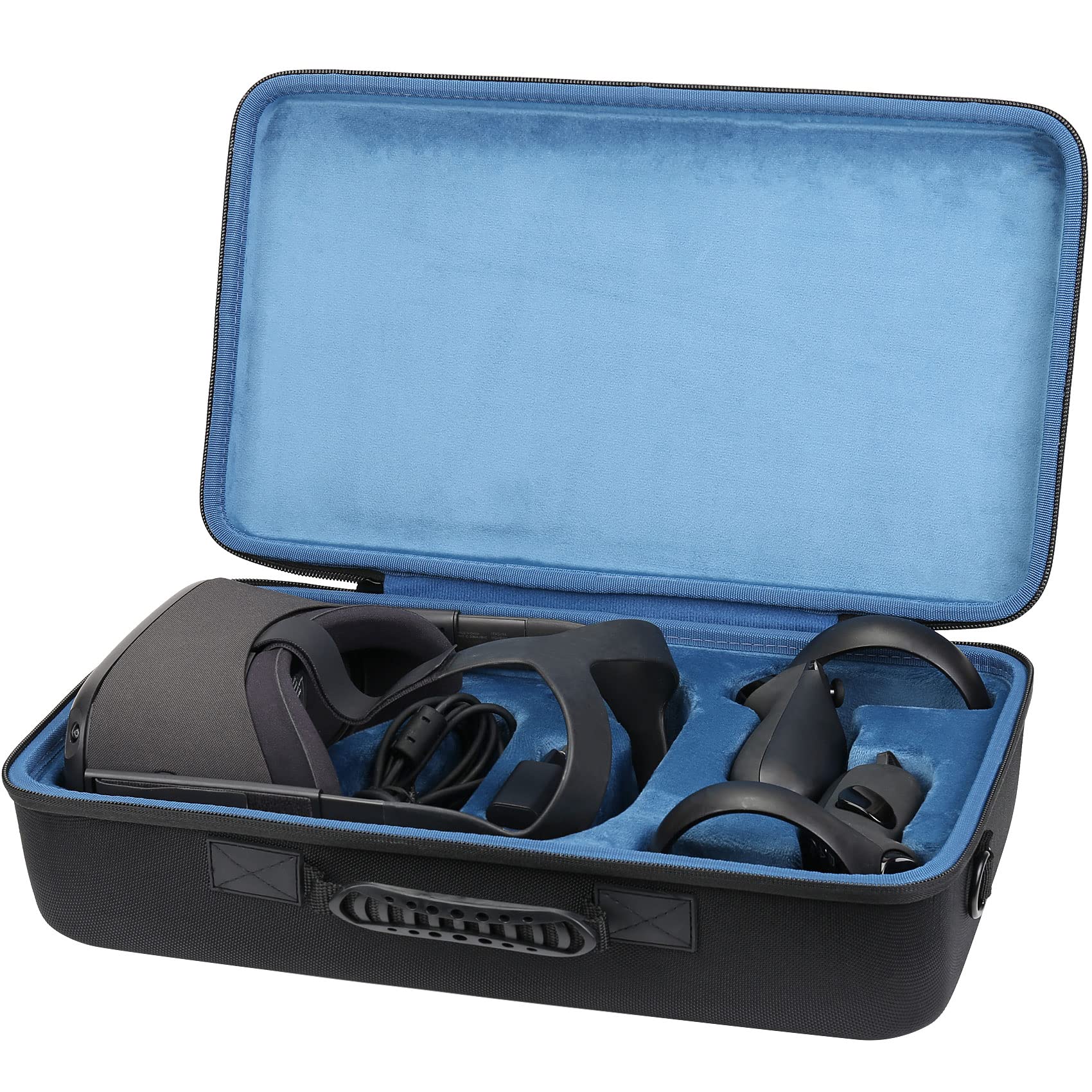 Khanka Hard Travel Case for Pico 4 / Meta/Oculus Quest 2 / Quest VR Advanced All-in-One Virtual Reality VR Headset - 64GB/ 128 GB/ 256 GB. (Interior Blue)