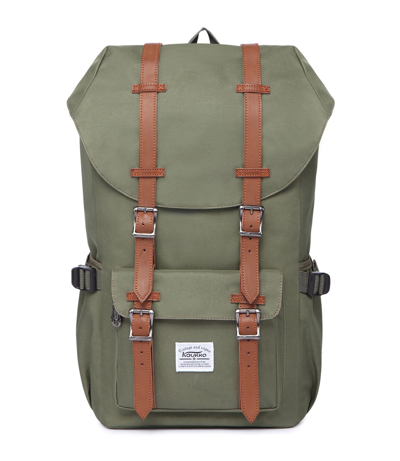 KAUKKO KAUKKO Rucksack Studenten Backpack 17 Zoll für 15" Notebook Lässiger Daypacks Bag Schultaschen Casual Daypack, 47 cm, 22.4 liters, Green (Nylon Army Green)