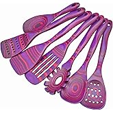 Cokka Praca 7 PCS Pakkawood Kitchen Utensils | Kitchen Cooking Utensil Set | Pakkawood Utensils | Non-Stick Wooden Spoons | Wooden Spoons for Cooking | Byzantium