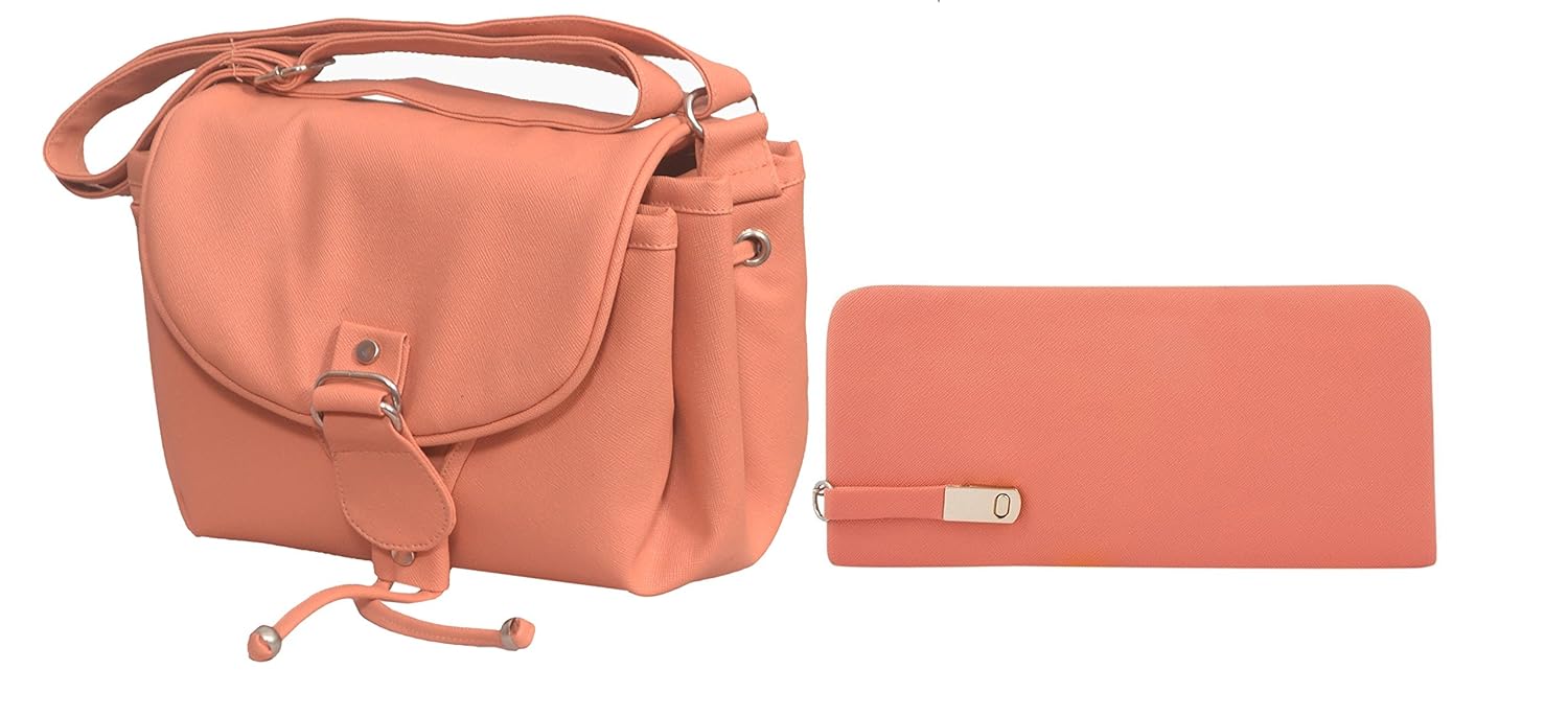 mango star women's pu sling bag and clutch combo(maroon)