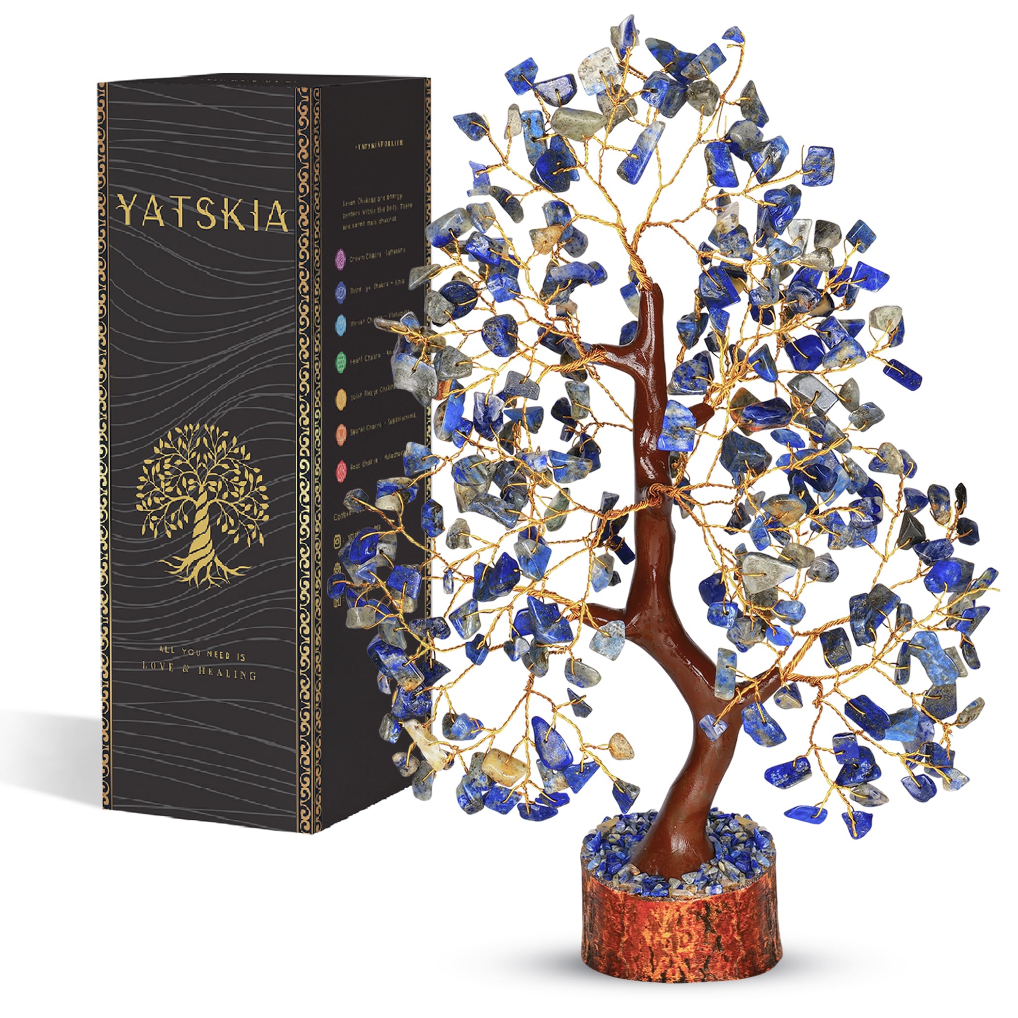 Lapis Lazuli - Chakra Tree, Lapis Lazuli Tree, Lapis Gem, Artificial Trees, Tree of Life, Stone Tree, Gem Stone Decor, Crystal Tree for Positive Energy, Holistic Gifts for Women