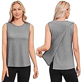 Deyeek Post Surgery Shirts for Women Shoulder Snap Tear Away Open Back Hospital Tank Tops Sleeveless Adaptive Clothing