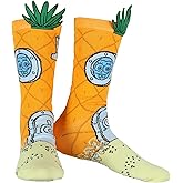 Spongebob Squarepants Socks Men's Pineapple Under the Sea 3D Crown Adult Mid-Calf Crew Socks (Fits Shoe Size 6-12)