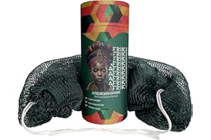 AFRIKI African Net Sponge – Exfoliating Body Scrubber, Black Owned & Rooted in Africa, All Skin Types | 45 in Long (Forest Green)