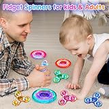 Gigilli Glow Fidget Spinner 2 Pack LED Light Up Crystal 3 Modes view 7