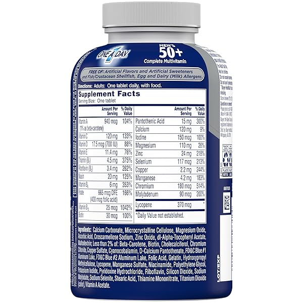 ONE A DAY MEN’S 50+ HEALTHY ADVANTAGE MULTIVITAMIN, MULTIVITAMIN FOR MEN WITH VITAMINS A, C, E, B6, B12, CALCIUM AND VITAMIN D, TABLET, 200 COUNT (PACK OF 1)