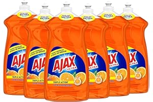 Ajax Triple Action Orange Dish Liquid - 52 fl. oz. Bottles - Liquid - 52 fl oz (1.6 quart) - 6 / Carton - Orange