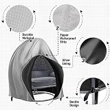 Widesmile Double Egg Chair Cover 420D Waterproof Grey with Drawstring view 3