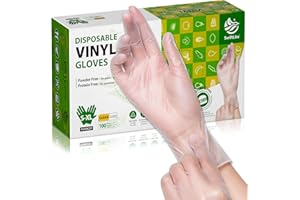SWIFTLITE Disposable Vinyl Gloves, Food Safe, Latex-Free Powder-Free Clear Plastic Gloves for Cooking, House Clean, Food Prep
