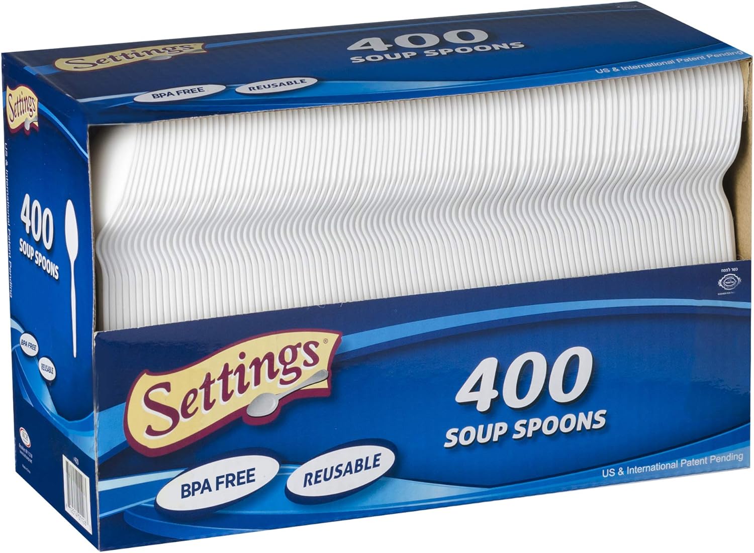 [400 Count] Settings Plastic White Soup Spoons, Practical Disposable Cutlery, Great For Home, Office, School, Party, Picnics, Restaurant, Take-out Fast Food, Outdoor Events, Or Every Day Use, 1 Box: Kitchen & Dining