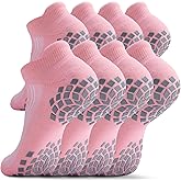 SITOISBE Pilates Grip Socks - Cushioned Slipper Non-Slip Grippy for Women Men Yoga - Barre Workout Hospital Sticky Socks