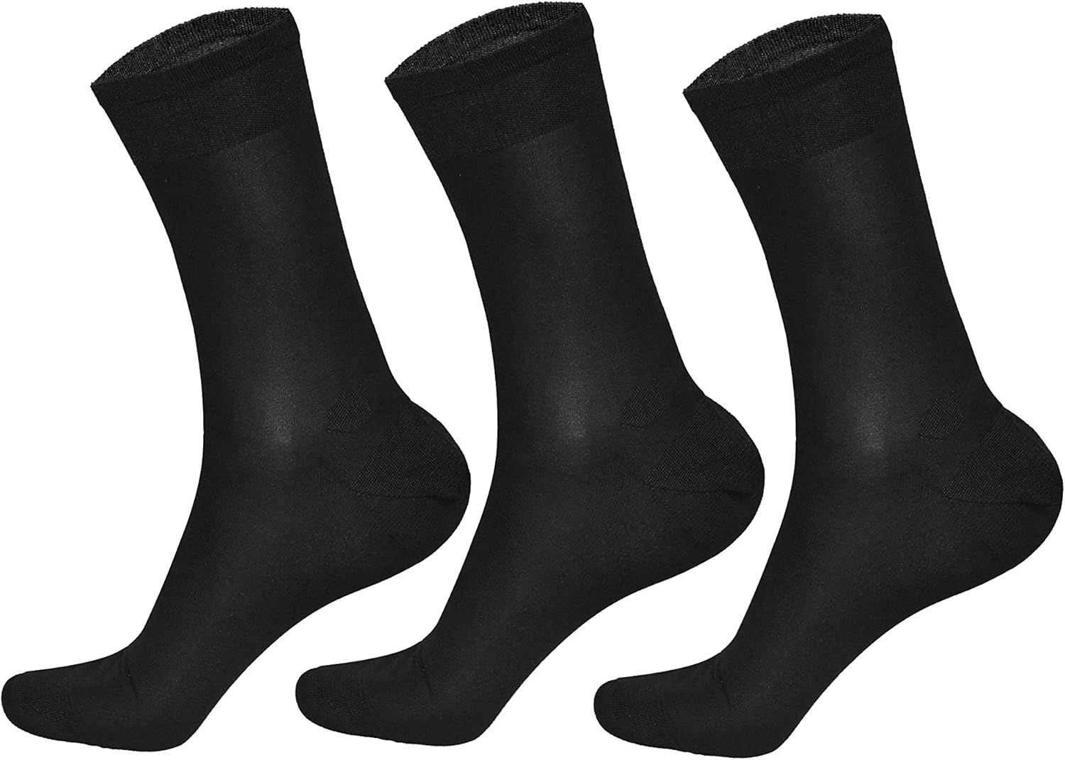3PACK Men's European Made Luxury Silk Socks In Black Warm & Dry All