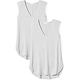 Amazon Essentials Women's Jersey Standard-Fit V-Neck Tank Top (Previously Daily Ritual)