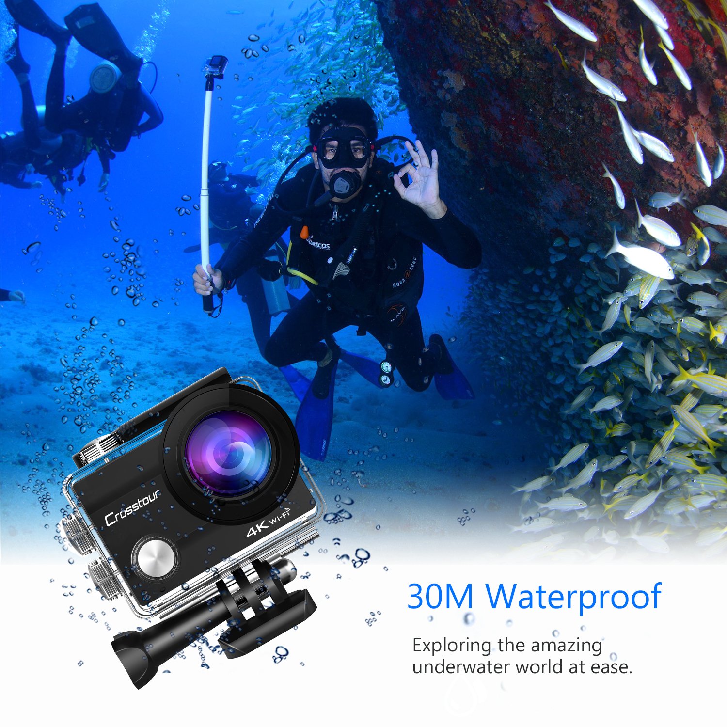 Crosstour Caméra de Sport 4K Wi-Fi Ultra HD Étanche 2 \