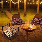 TANGZON Heavy Duty U-Shaped Firewood Rack, Rust-Resistant Log Holder view 7