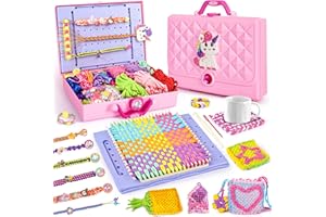 Nicella Multi-Functional 400+ Pcs Friendship Bracelet Making Kit for Girls,Weaving Loom Kit Toys, Craft Kits for Kids,Age 6-12 Year Old Girls Gifts Ideas, Bracelet & Coaster & Bag Weaving Making kit