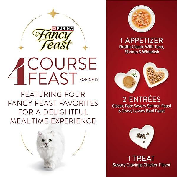 PURINA FANCY FEAST FOUR COURSE FEAST WET CAT FOOD VARIETY PACK – 7.75 OZ. BOX