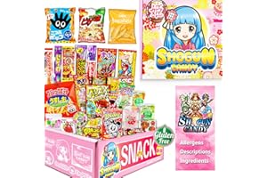 SHOGUN CANDY, 40Pcs Japanese Snacks and Japanese Candy, Popin Cookin Japanese Snack Box, Kawaii Dagashi Box, (HIME(Gluten free))
