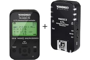 YONGNUO YN622C-KIT Wireless E-TTL Flash Trigger Kit, with LED Screen for Canon, Including 1X YN622C-TX Controller and 1X YN622C II Transceiver