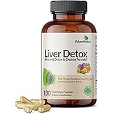 Futurebiotics Liver Detox Advanced Detox & Cleanse Formula Supports Healthy Liver Function with Milk Thistle, Dandelion Root, Turmeric Artichoke Leaf, & More, Non-GMO, 180 Vegetarian Capsules