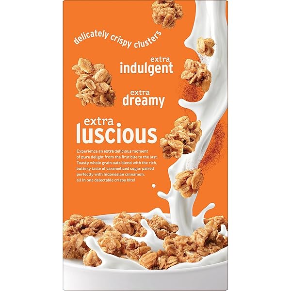 KELLOGG’S EXTRA GRANOLA CEREAL, FIBER CEREAL, FAMILY BREAKFAST, CINNAMON, 20.6OZ BOX (1 BOX)