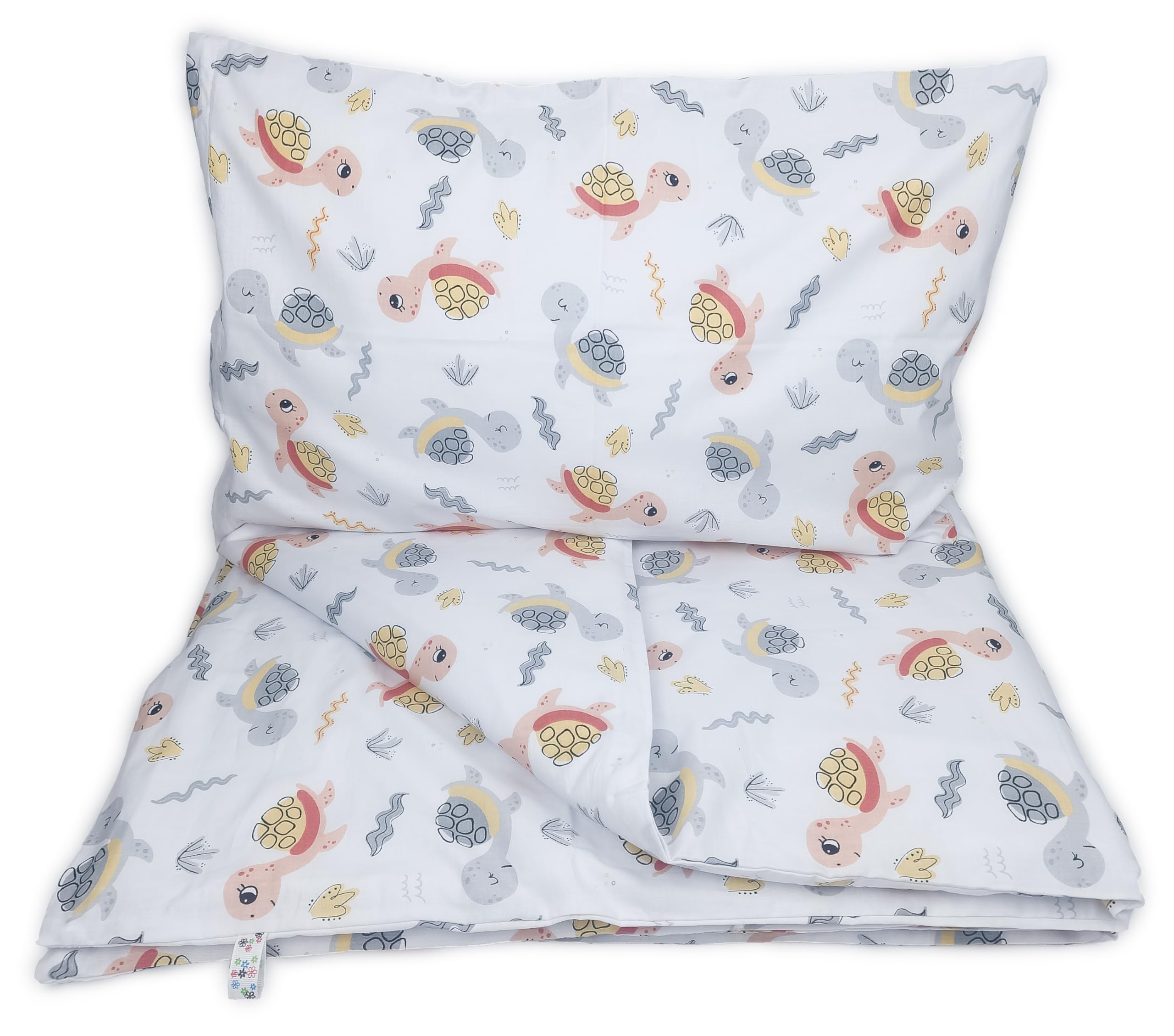 Baby's Comfort Bedding Set Duvet Cover (90 x 120 cm) + Pillowcase (40 x 60 cm), Pink turtle