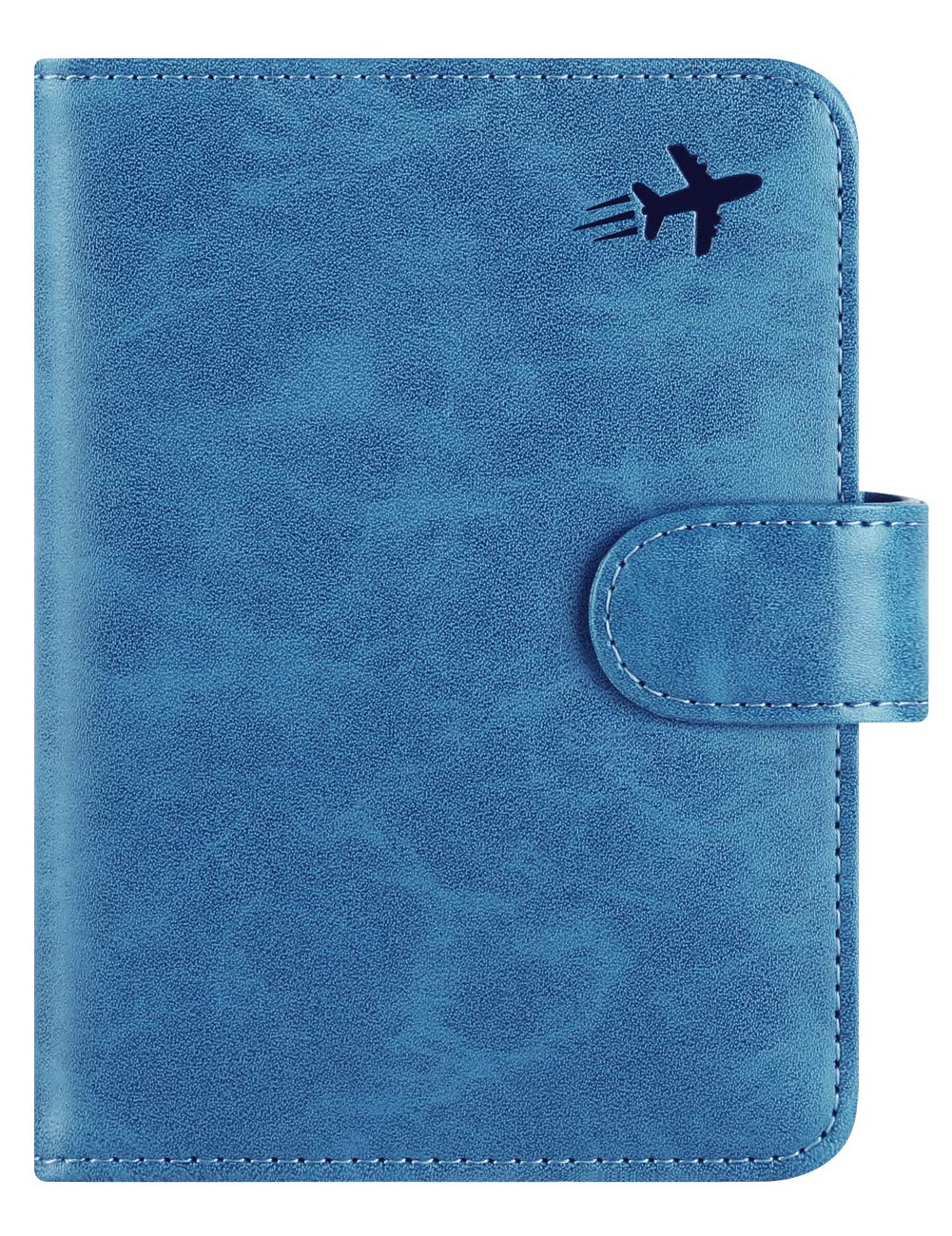 Photo 1 of Passport Holder Cover Wallet RFID Blocking Leather Card Case Travel Accessories for Women Men (#Blue)
