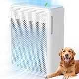 YARIKI Air Purifiers for Home Pets Covers Up to 1500 Sq Ft,H13 Hepa Filter with Washable Pre-Filter,Pet Hair Dander Smoke Air Cleaner,22 dB Quiet Sleep for Living Room Bedroom Kitchen,P280 (White)