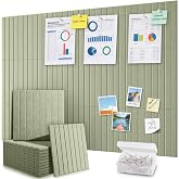 Cork Bulletin Board Tiles, Office Pin Board | 48" x 36" Large Wall Panels for Office, Dorm, Room and Desk Decor (Sage Green)