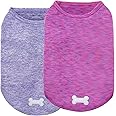 KYEESE 2 Pack Dog Shirts Quick Dry Soft Stretchy Pet T-Shirts with Reflective Label Tank Top Sleeveless Sun Protection Vest Dog Clothes for Small Medium Dogs, Medium, Purple+Pink