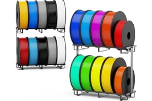 Sunnacate 2 Pack Desktop Filament Storage Rack, Metal Rolling Spool Holder Organizer, Heavy Duty 3D Printing Filament Spools Holder Shelf for PLA/ABS/TPU Filaments, Tabletop Organizer for Home Office