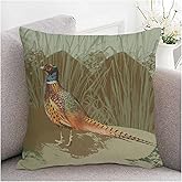 Decgarsun Watercolor Decorative Pillowcase Pheasant Pillow Covers 18x18 Linen Outdoor Square Pillow Case Cushion Cover for Sofa Couch Bedroom