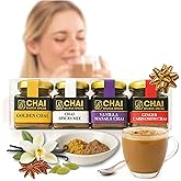 Balboa Spices Premium Chai Kit – 80 Cups – Classic Masala Chai – Sugar Free, Caffeine Free, Dairy Free – Vegan Keto Natural Powder – 4 Flavors in Glass Jars – Healthy Gift & Travel Set