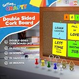 SOL A4 Double Sided Cork Board with Pins Screws Hangers - Portable Home Office view 6