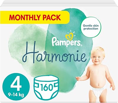 Pampers Harmonie Nappies Size 4 9-14 kg 160 Nappies Monthly Savings Pack