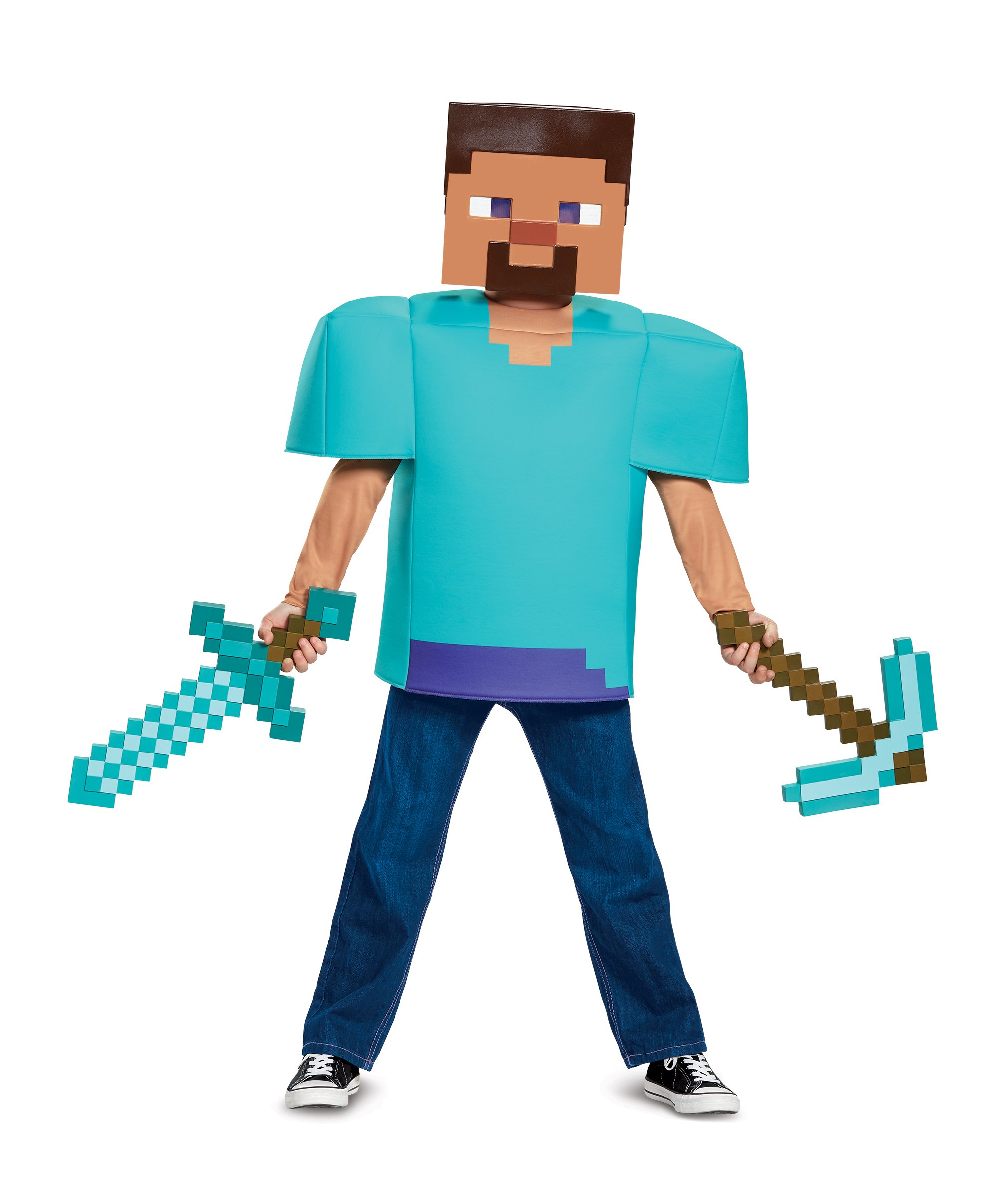Steve Classic Minecraft Costume, Multicolor, Small (4-6)