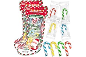 TWINKLE BITES 100 Pack Mini Christmas Candy Canes Packed In A Stocking – Individually Wrapped, Strawberry, Raspberry, Green Apple, Tutti Frutti Flavors – Bulk Candy Canes Great Use For Stocking Stuffers, Classroom Partys, Party Favors, Holiday Decorations
