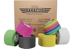 BARACUS Premium Thumb Tape Cross Training and Weightlifting for The Best Hook Grip - 23 ft Long - WOD Tape Chalk and Sweat Proof - Hook Grip Lifting Athletic Thumb Tape (EliteBox)