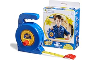 Learning Resources Pretend Play 3" Long Tape Measure - Kids Construction Toys, Preschool Activities, Pretend Play For Toddlers , Height Measurement Counting Tool, Fine Motor Skills, Homeschool