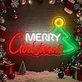 Merry Christmas Home Decor Neon Sign Led Neon Christmas Lights Ornaments Tree Decorations Outdoor Neon Signs for Wall Decor USB Powered Led Neon Signs for Room Decoration