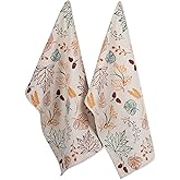 DII Fall Kitchen Towels for Kitchen Decorative Cotton Dish Towel Set, 18x28, Autumn Leaves, 2 Count