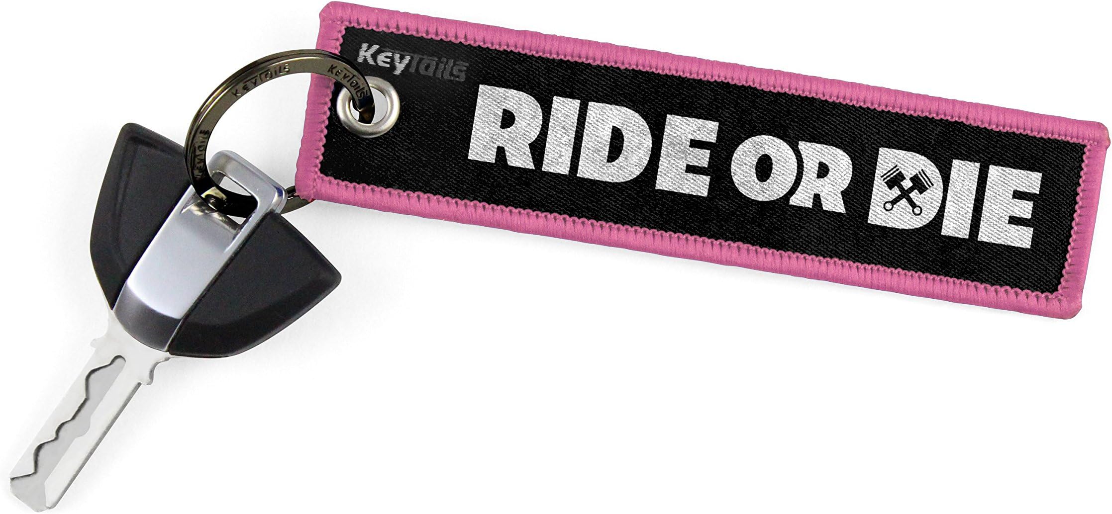 KEYTAILS Keychains, Premium Quality Key Tag for Motorcycle, Scooter, ATV, UTV [Ride Or Die]